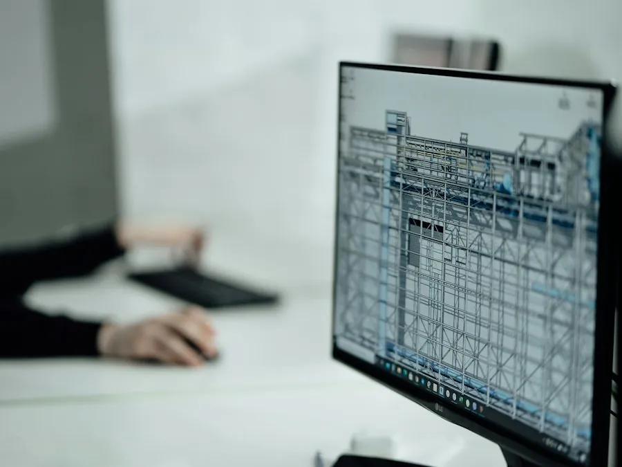 Plano en CAD en una computadora